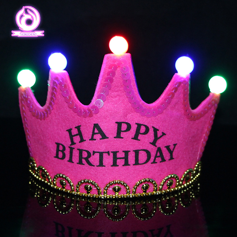 LED cantando con música corona sombrero diadema luminosa cumpleaños flash diadema fiesta diadema luminosa