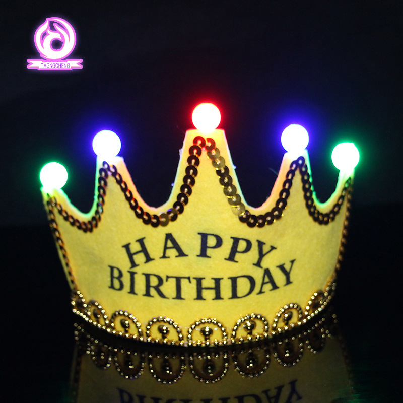 LED cantando con música corona sombrero diadema luminosa cumpleaños flash diadema fiesta diadema luminosa