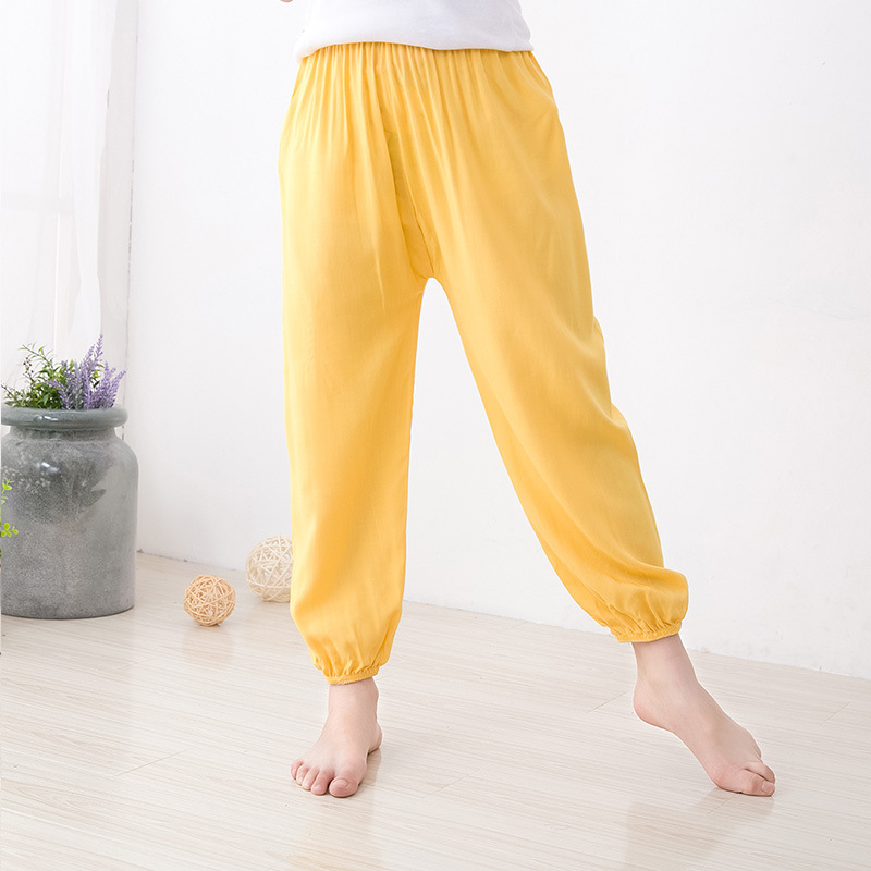 Bloomers de seda de algodón para hombres y mujeres pantalones de verano para adultos pantalones de baile a prueba de mosquitos de color sólido pantalones de artes marciales yoga Delgado image 8