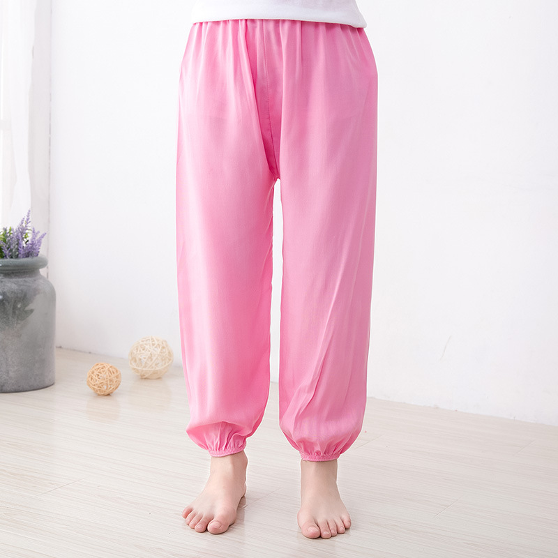 Bloomers de seda de algodón para hombres y mujeres pantalones de verano para adultos pantalones de baile a prueba de mosquitos de color sólido pantalones de artes marciales yoga Delgado image 13