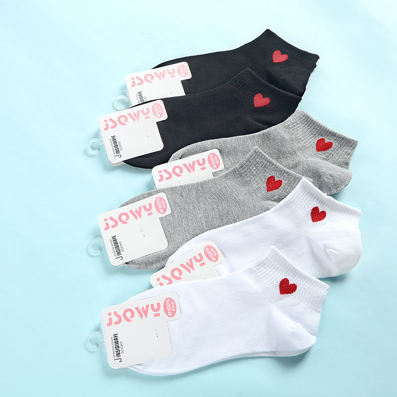 New Japanese love short tube socks women's spring and summer boat socks low cotton socks manufacturers wholesale a generation of hair