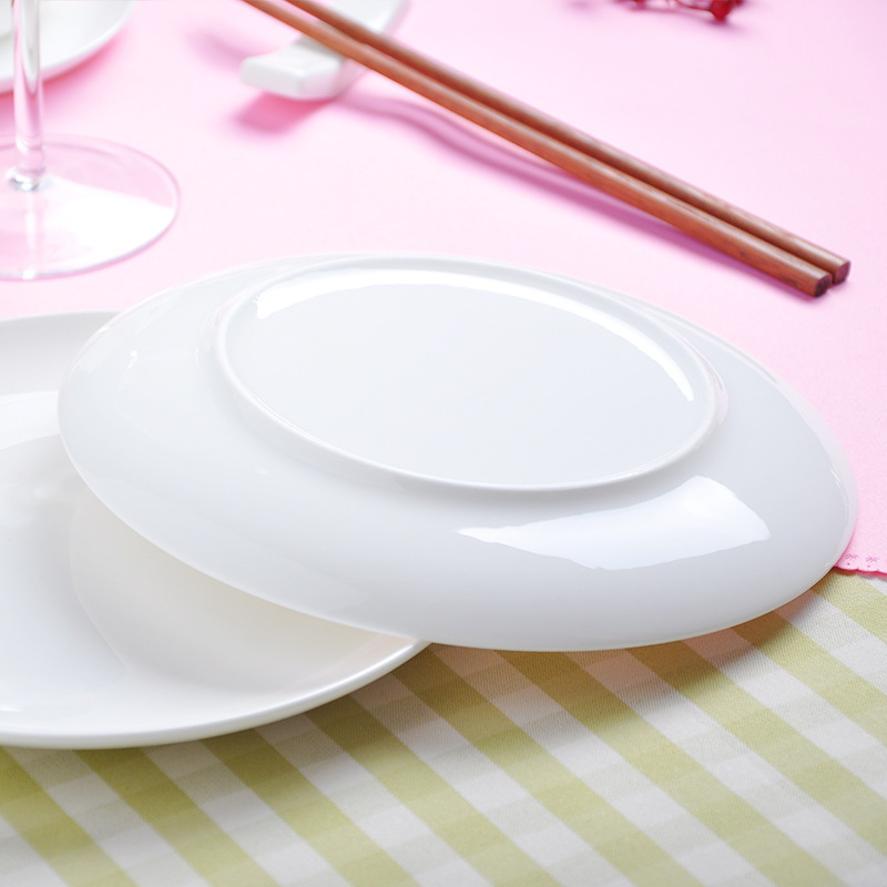 Bone China 6/7/8/10 inch rice plate flat plate Western food plate steak plate plate ceramic plate dish