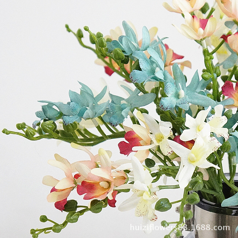 特卖清仓 美国小蕙兰兰花 欧式单支仿真花家居装饰仿真花假花批发