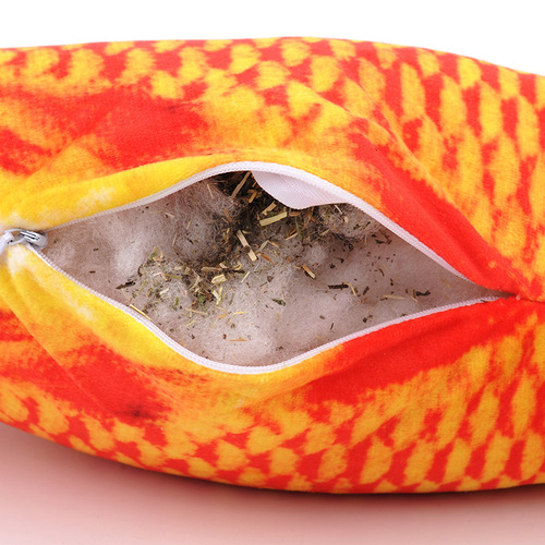 Wholesale simulated fish pet toys with catnip plush crucian carp clown fish cat toy mint fish