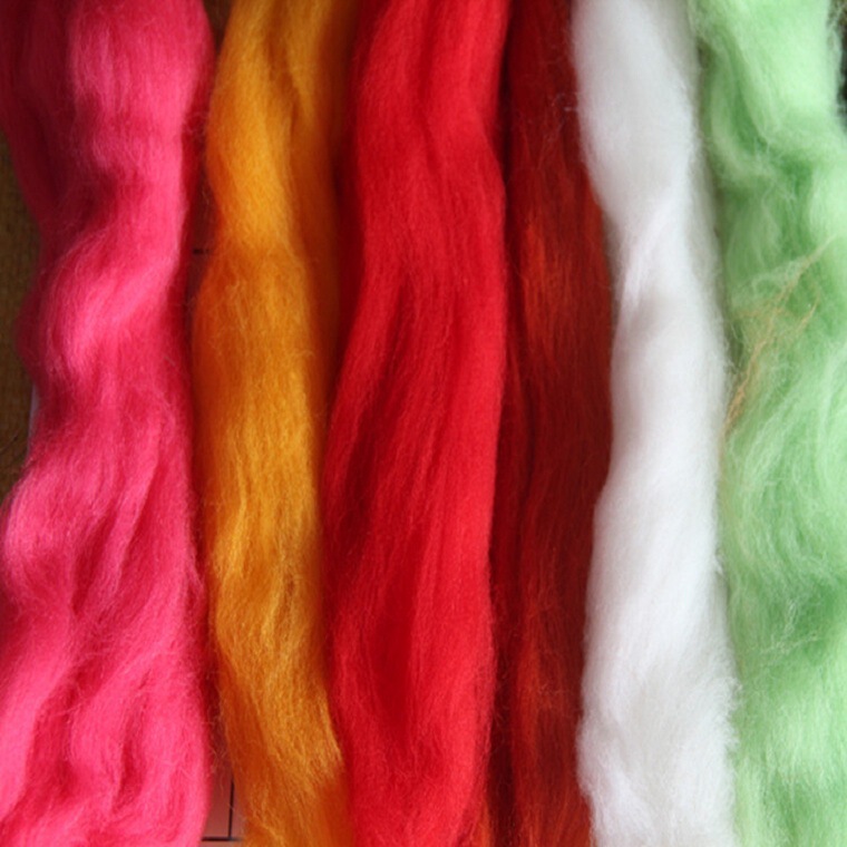 Factory direct 66 colored wool strip wool felt stamp music finished DIY material bag wholesale needle felt wet felt