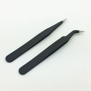 拼豆不锈钢尖头弯头黑色防静电镊子燕窝夹子嫁接睫毛手工diy镊子