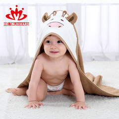 Manufacturer wholesale pure cotton children's cape cloak bath towel cute cartoon baby hooded quilt