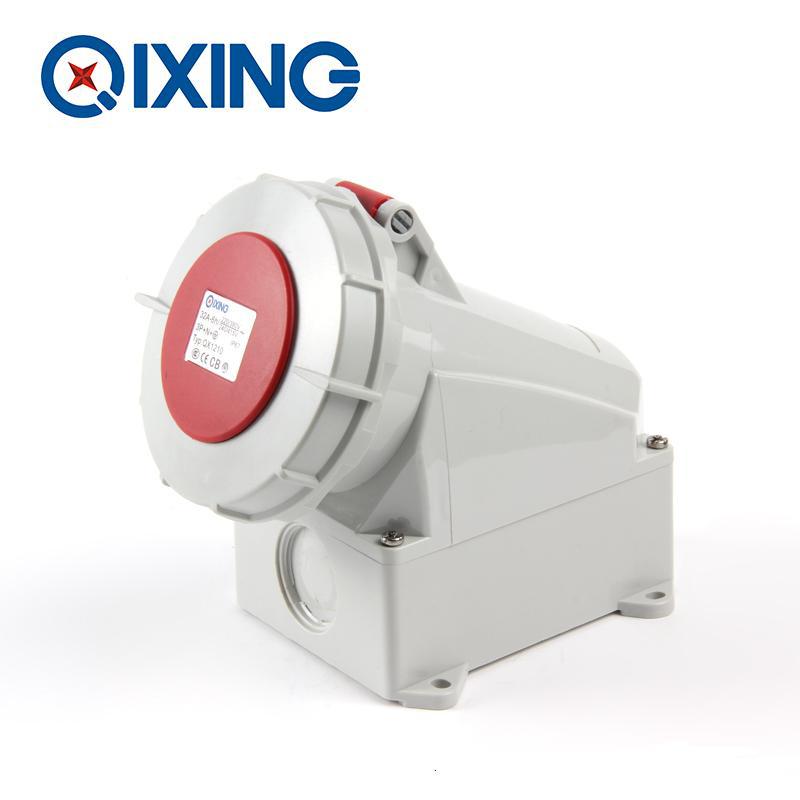 厂家直销启星QX1210系列明装插座  32A/5芯工业防水插座