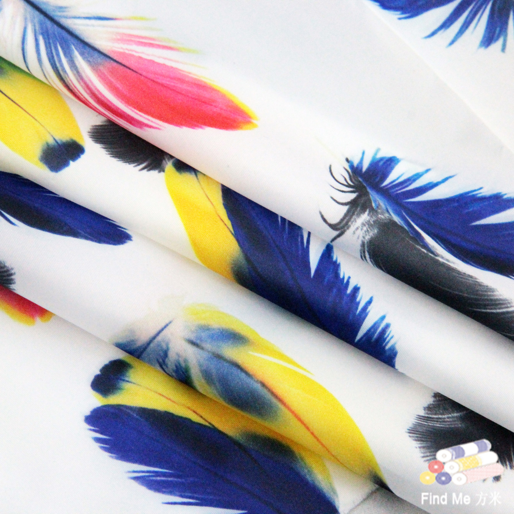 100%全涤高密涤丝纺 羽毛印花布 童装羽绒服棉服面料 防晒服面料