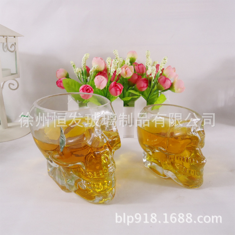 厂家直销切割骷髅头玻璃红酒杯红酒储存瓶 工艺醒酒器玻璃瓶批发