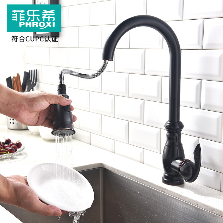 Kitchen retractable faucet CUPC certified mixing valve stainless steel booster nozzle manufacturers wholesale Kitchen retractable faucet CUPC certified mixing valve stainless steel booster nozzle manufacturers wholesale