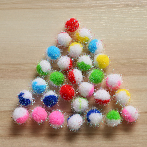 Cross-border wholesale colorful metallic ball DIY handmade children acrylic pom-pom clothing accessories plush ball pom-pom