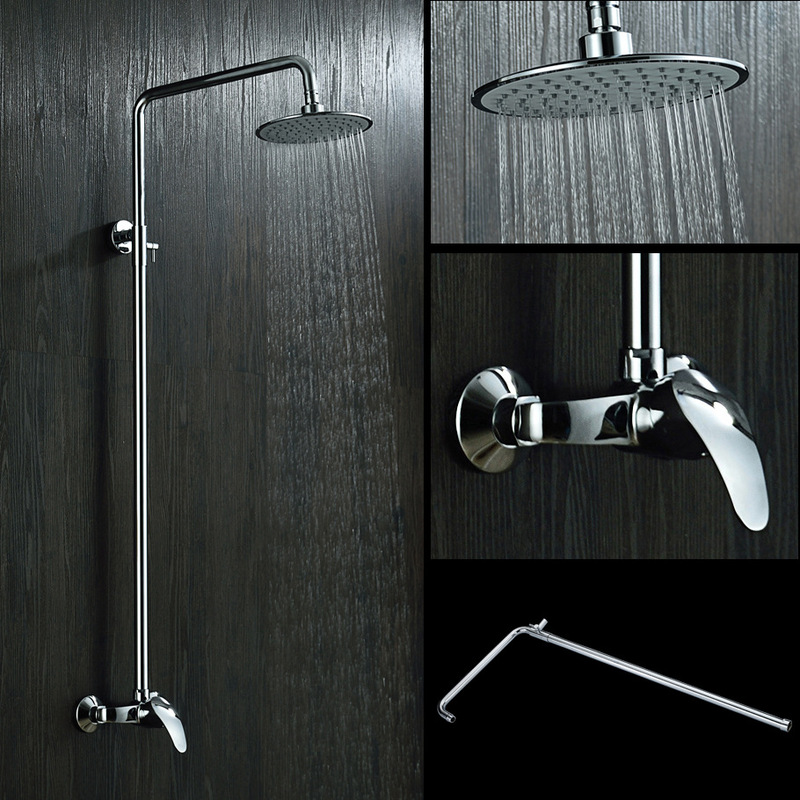 Open-fitting public bath shower shower 8 inch ABS shower head all copper mixing valve shower set LM1001 Open-fitting public bath shower shower 8 inch ABS shower head all copper mixing valve shower set LM1001