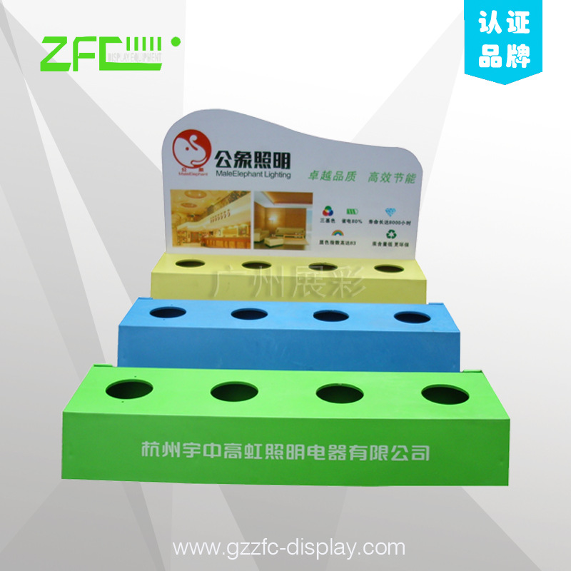 直销LED试灯台节能灯饰展架彩色注塑灯盒E27E14B22卡口螺口灯泡