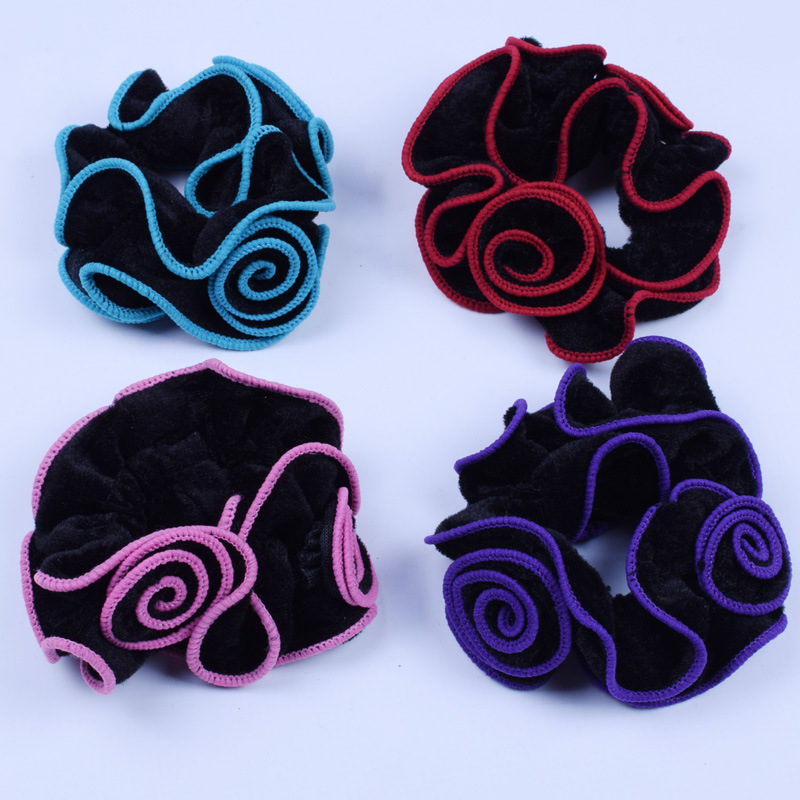 Elástico rosa em veludo acessório de cabelo em tecido_voghion.com