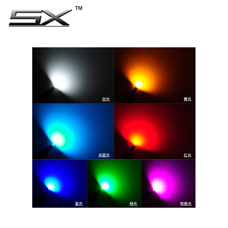 T5 instrumento luz coche LED pequeña luz 1smd-3030 12V modificado universal indicador luz ancho luz colorido