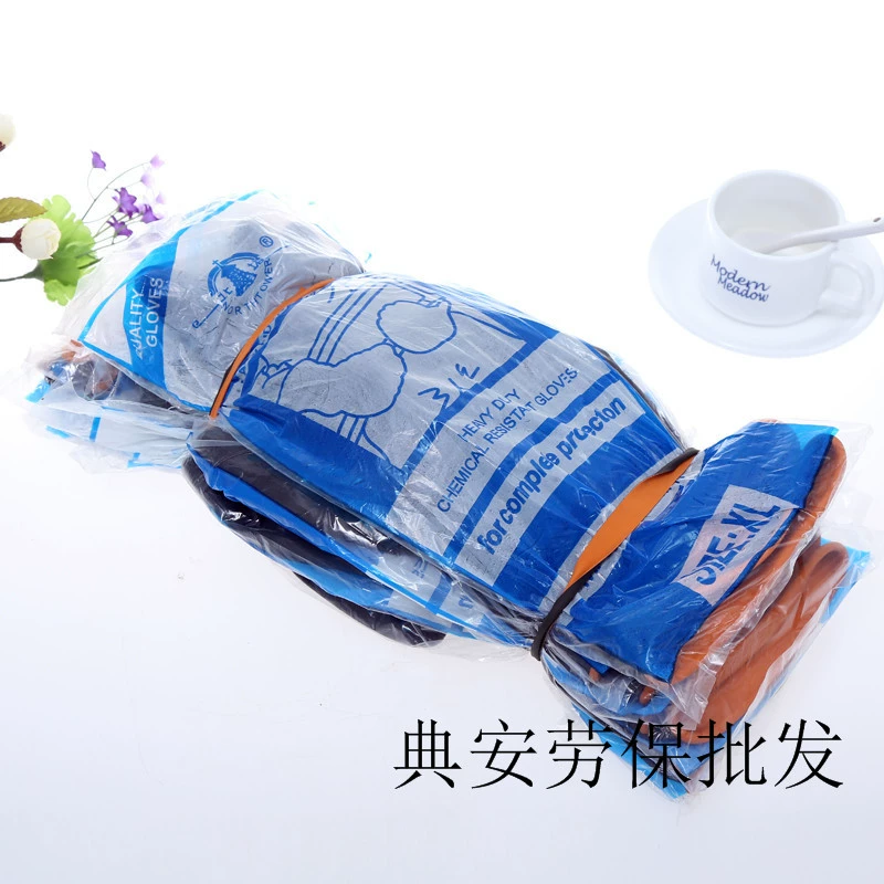 Латексные перчатки North Tower 36 см Удлиненная утолщенная стойкость к кислотам и щелочам Черный Промышленный 55 Антихимическая Охрана труда Износостойкий и водонепроницаемый