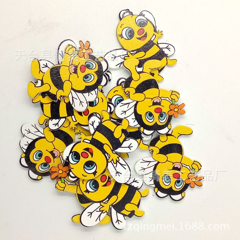 Bricolaje hermoso pintado decoraciones hechas a mano fondo blanco pintado abeja 20 piezas un paquete