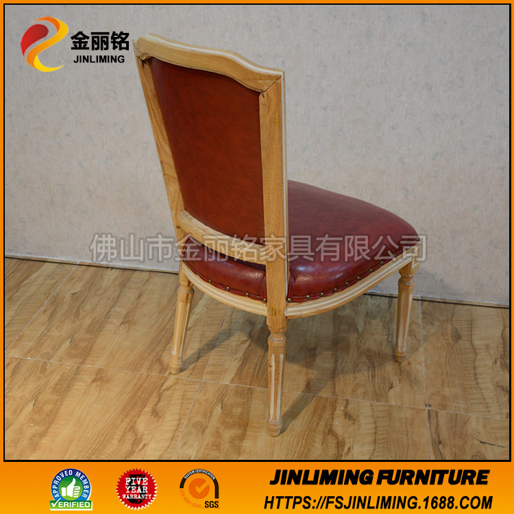 Restaurante americano de respaldo alto imitación madera maciza Silla de comedor restaurante Hotel Club Mesa silla combinación occidental restaurante Silla de comedor