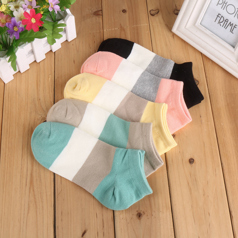 Women's Socks Classic Wide Stripe Patchwork Women's Boat Socks Short Socks College Style Student Socks Cotton Socks Women's Socks Classic Wide Stripe Patchwork Women's Boat Socks Short Socks College Style Student Socks Cotton Socks
