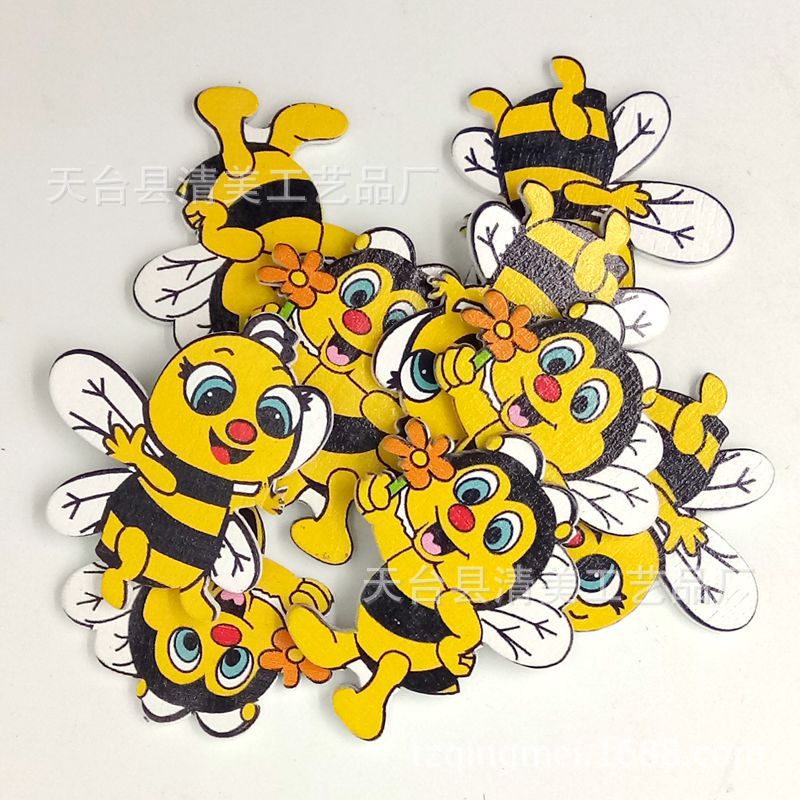 Bricolaje hermoso pintado decoraciones hechas a mano fondo blanco pintado abeja 20 piezas un paquete