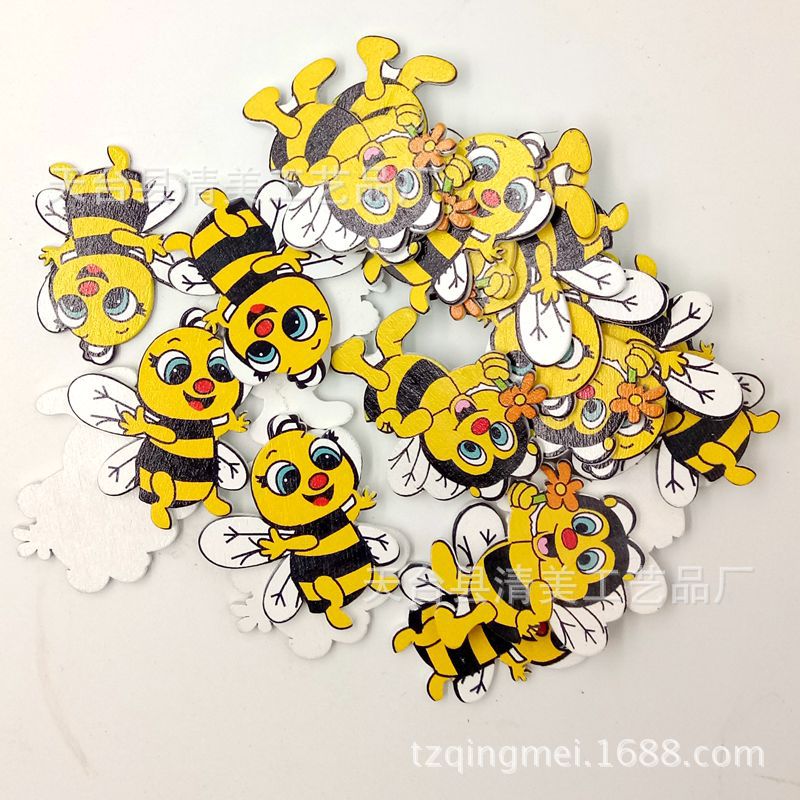 Bricolaje hermoso pintado decoraciones hechas a mano fondo blanco pintado abeja 20 piezas un paquete