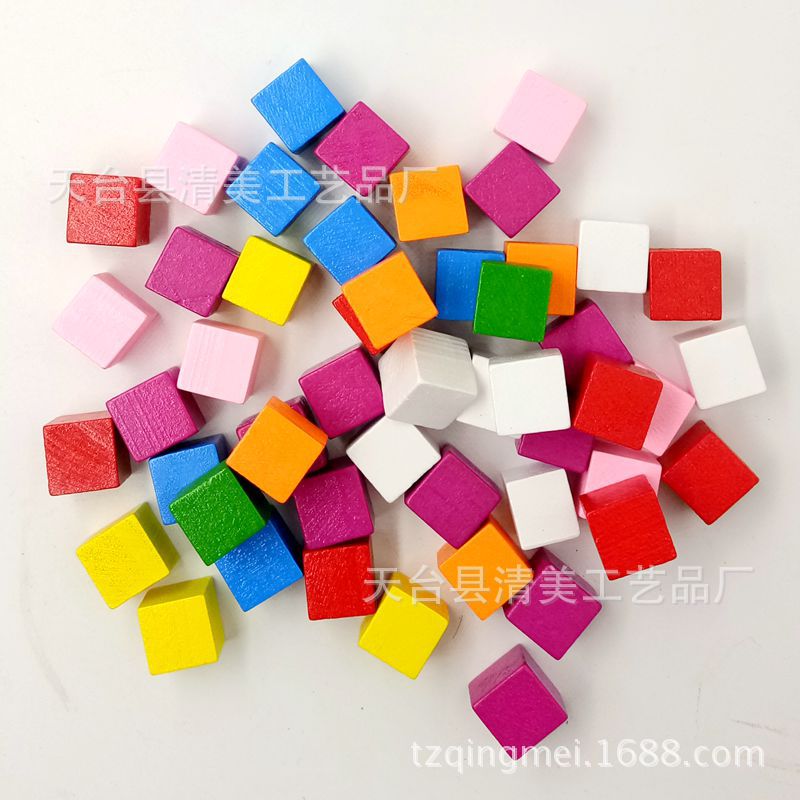 Cubo de madera 8 colores Pino cuadrado 15mm/20mm/25mm color tridimensional cuadrado madera mezclado