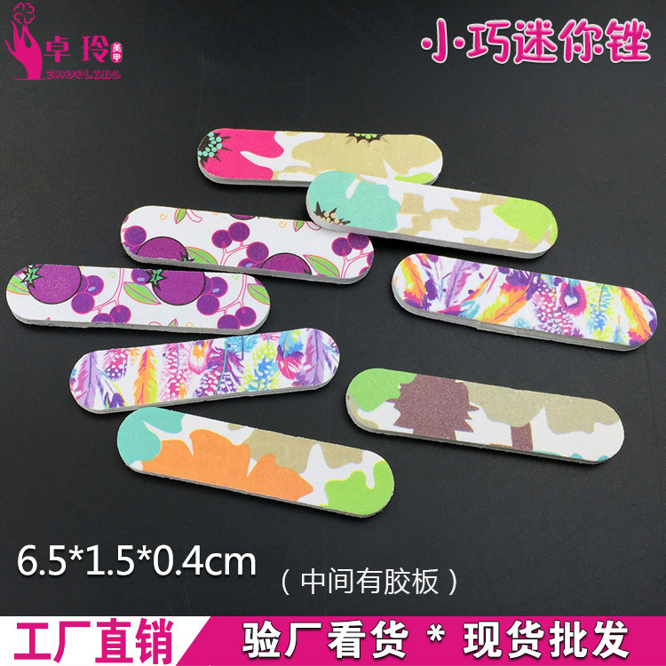 Salón de uñas Mini pequeña tira frotar lindo al por mayor lima de uñas pieza de esmalte de uñas regalo desechable de impresión
