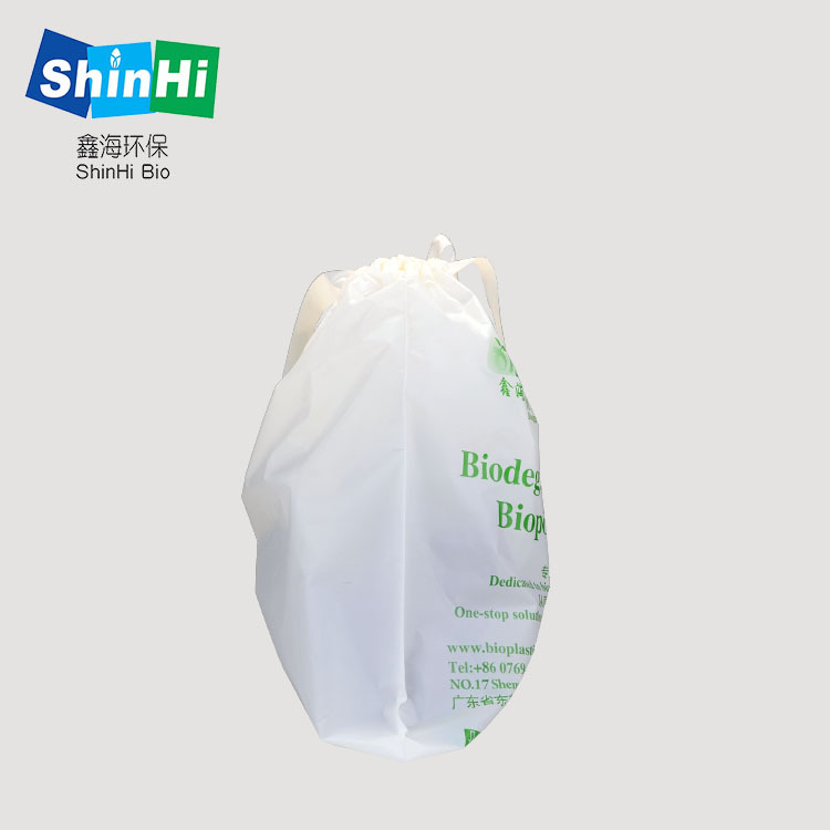 Biodegradable rope-wearing garbage bag drawstring-type household thickened portable plastic bag automatic closing wholesale