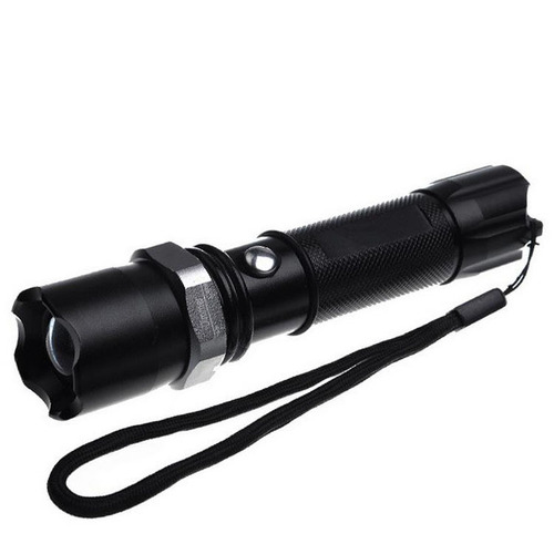 Free logo aluminum alloy bright flashlight zoom focus rechargeable lighting outdoor long-range cycling LED flashlight