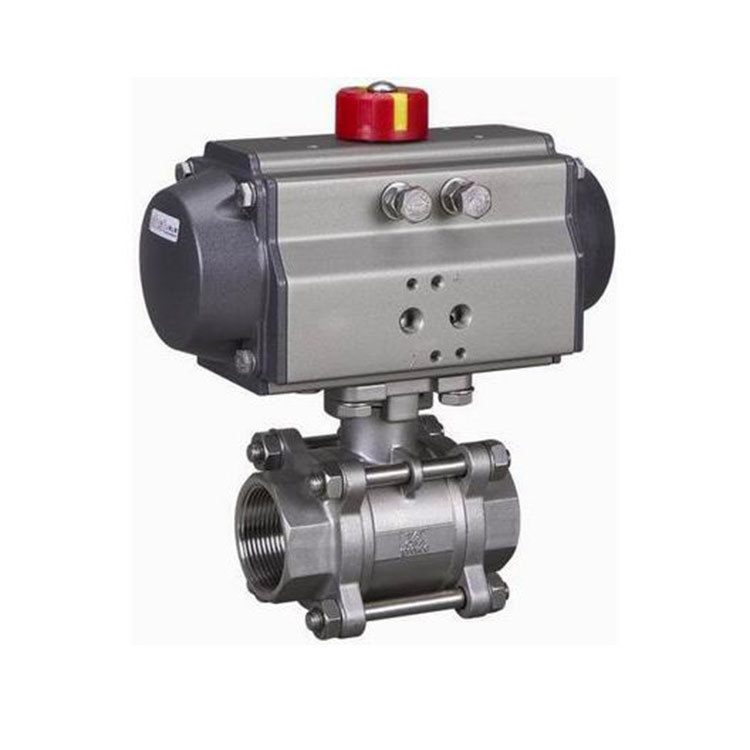 工厂直供不锈钢法兰气动丝扣球阀 三片式耐高温气动球阀dn25 dn50