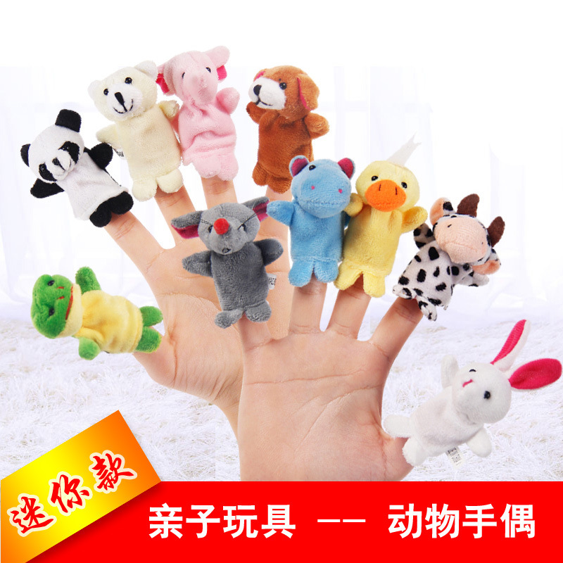 Baby Educational Hand Puppets, Children's Toys, Soothing Baby Finger Puppets, Mini Animal-Shaped Plush Finger Puppets