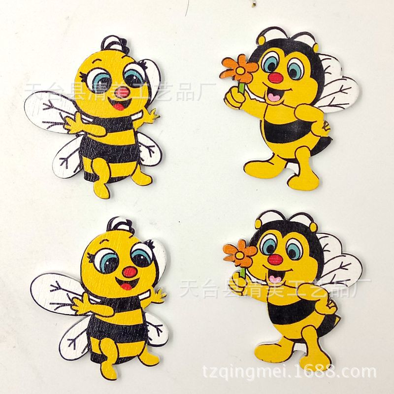 Bricolaje hermoso pintado decoraciones hechas a mano fondo blanco pintado abeja 20 piezas un paquete