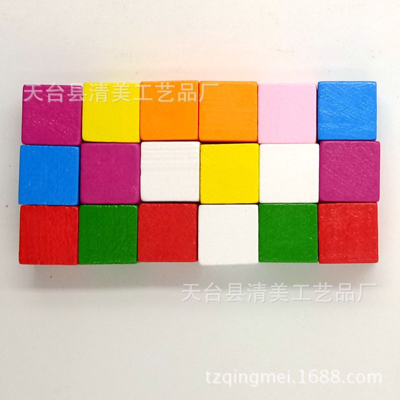 Cubo de madera 8 colores Pino cuadrado 15mm/20mm/25mm color tridimensional cuadrado madera mezclado