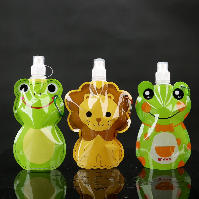 异形卡通图案折叠水袋 环保防渗漏 独立OPP袋包装