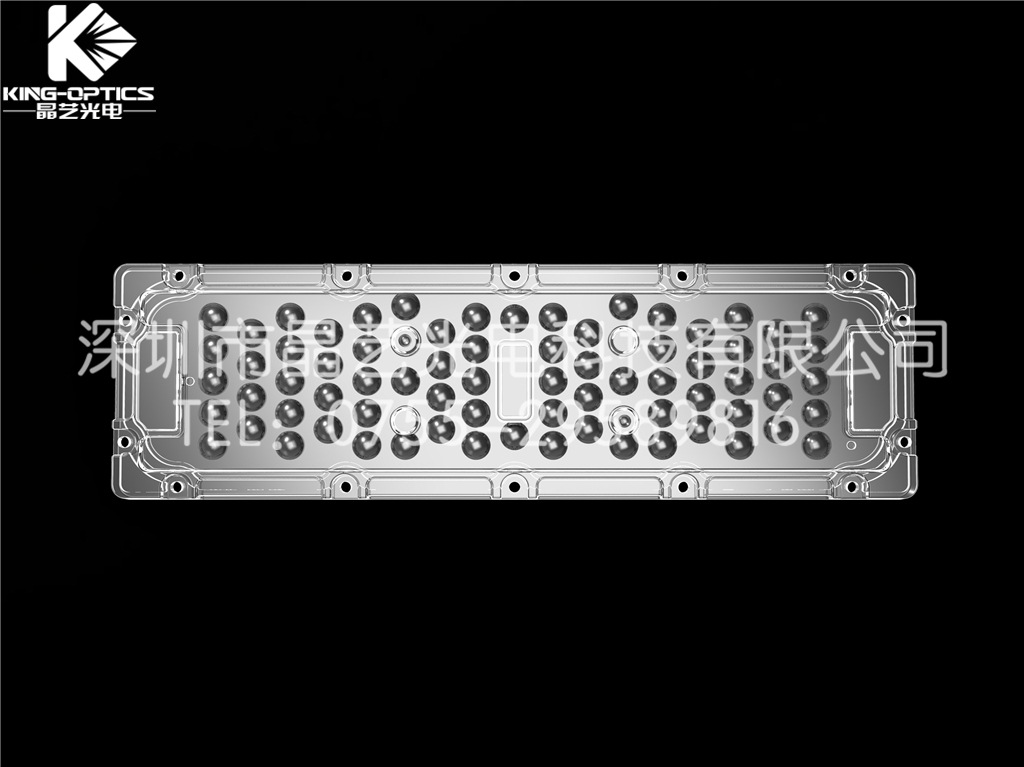 晶艺【厂家供应】光学透镜3030-72合1投光透镜-90度L250*W74*T6.2