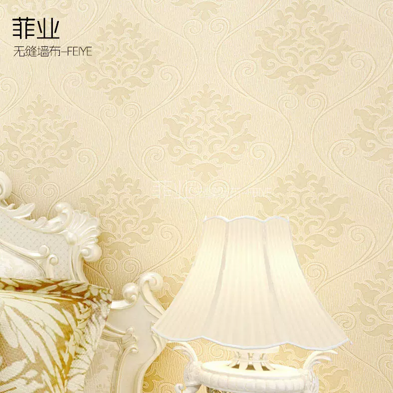 菲业无缝墙布壁布高档卧室客厅厂家环保欧式现代简约墙纸热胶酒店