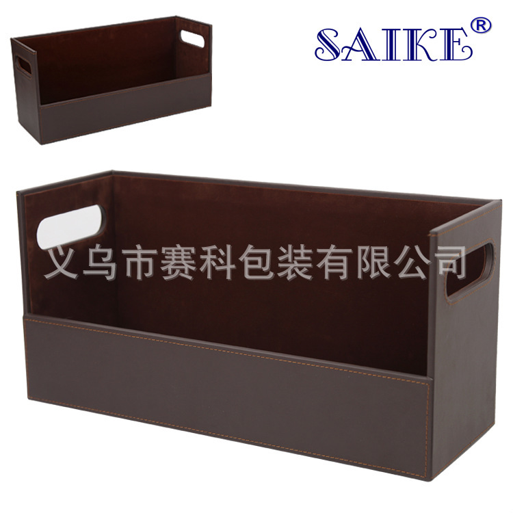 现货批发皮革CD收纳架皮质DVD光盘碟片CD收纳皮盒可多个重叠收纳