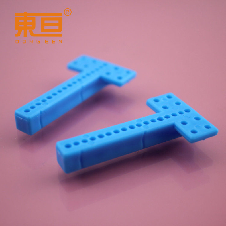 774525蓝 T型杆 夹片底杆 玩具配件 科技模型零件 塑料条 塑料杆