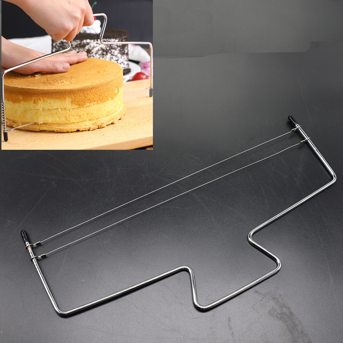 热卖小号双丝锯 芝士切不锈钢蛋糕切片分片夹层切割器 烘焙工具