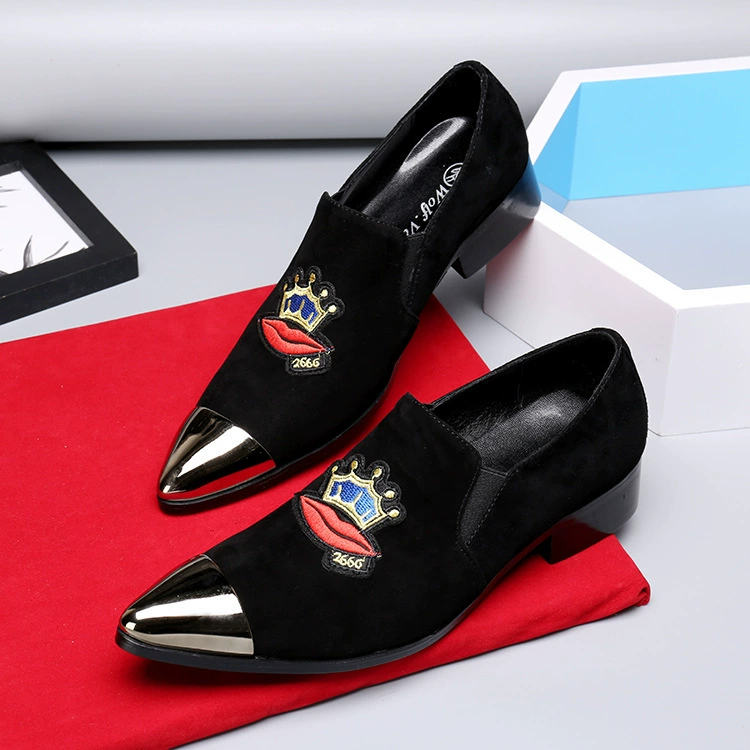 Британские остроносые кожаные туфли, мужские Модные деловые повседневные кожаные туфли в Корейском стиле, черные мужские туфли скрытого роста, весенние и осенние туфли