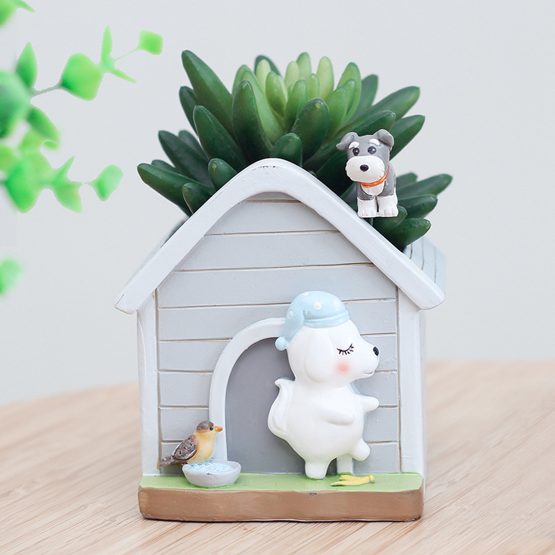 Chậu Cây Resin Chậu cây mọng nước hoạt hình resin, chậu mini trang trí nhà, ban công, sân vườn và tiểu cảnh (RG-273)