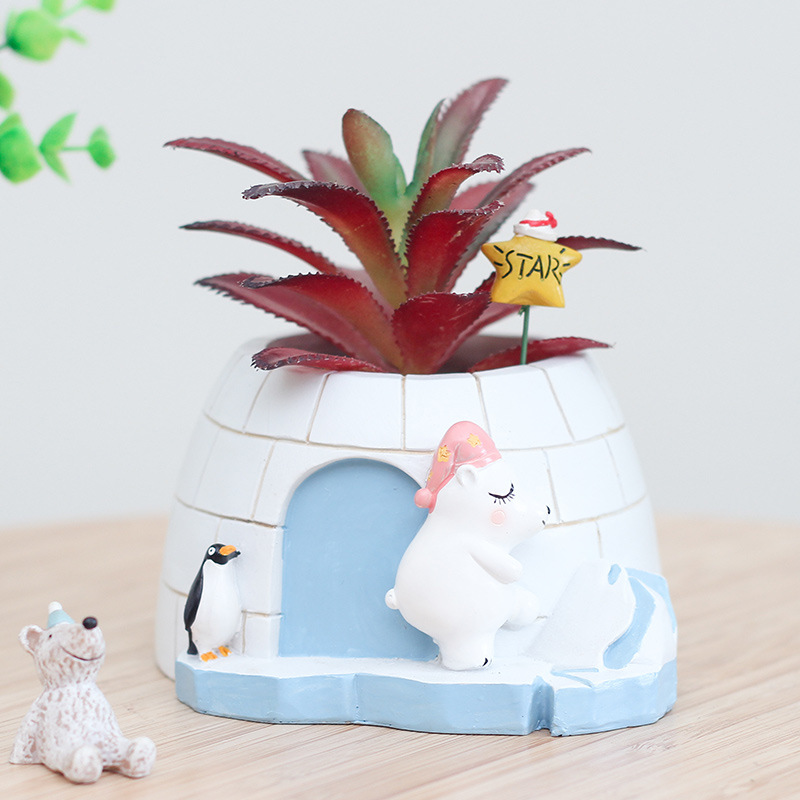 Chậu Cây Resin Chậu cây mọng nước hoạt hình resin, chậu mini trang trí nhà, ban công, sân vườn và tiểu cảnh (RG-273)