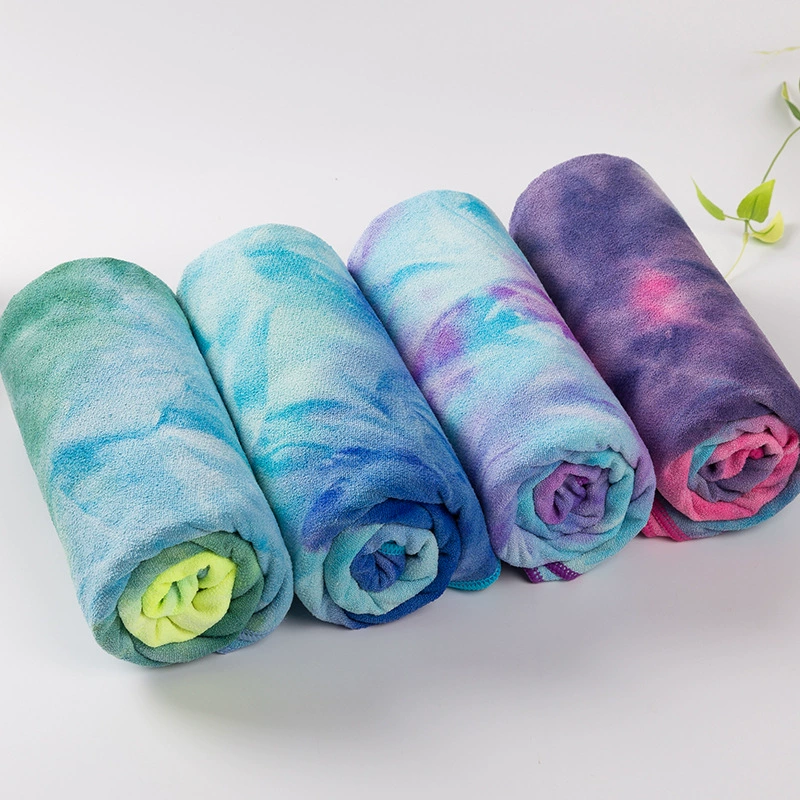 Новое тай-окрашенное полотенце для йоги, нескользящее двустороннее флисовое полотенце для йоги, силиконовое одеяло для йоги, товары для фитнеса оптом
