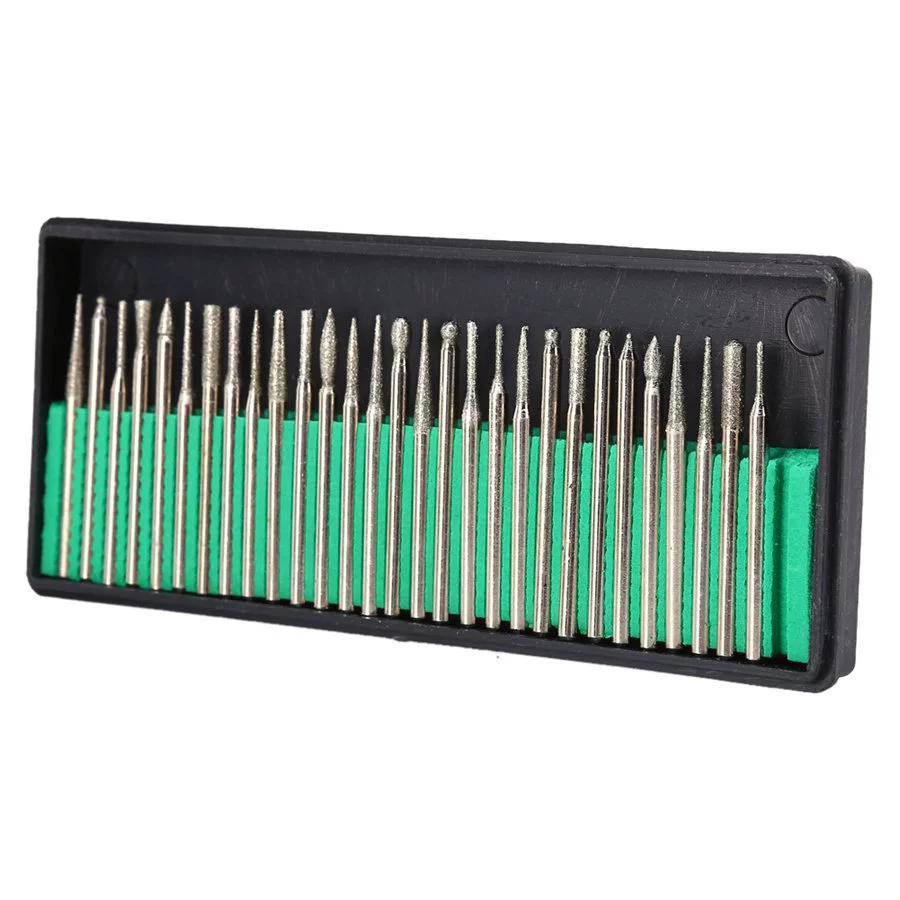 Алмазная Шлифовальная головка шлифовальная игла Шлифовальная головка из сплава алмазная шлифовальная ручка стержня 3,0 мм 30 комплектов различных шлифовальных головок