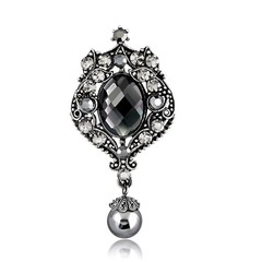 Wholesale Rui Feng brooch, vintage crystal teardrop brooch, pearl and diamond floral brooch jewelry