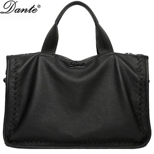 A generation of hair brand men's bag genuine leather men's business handbag head layer sheepskin woven one-shoulder diagonal bag