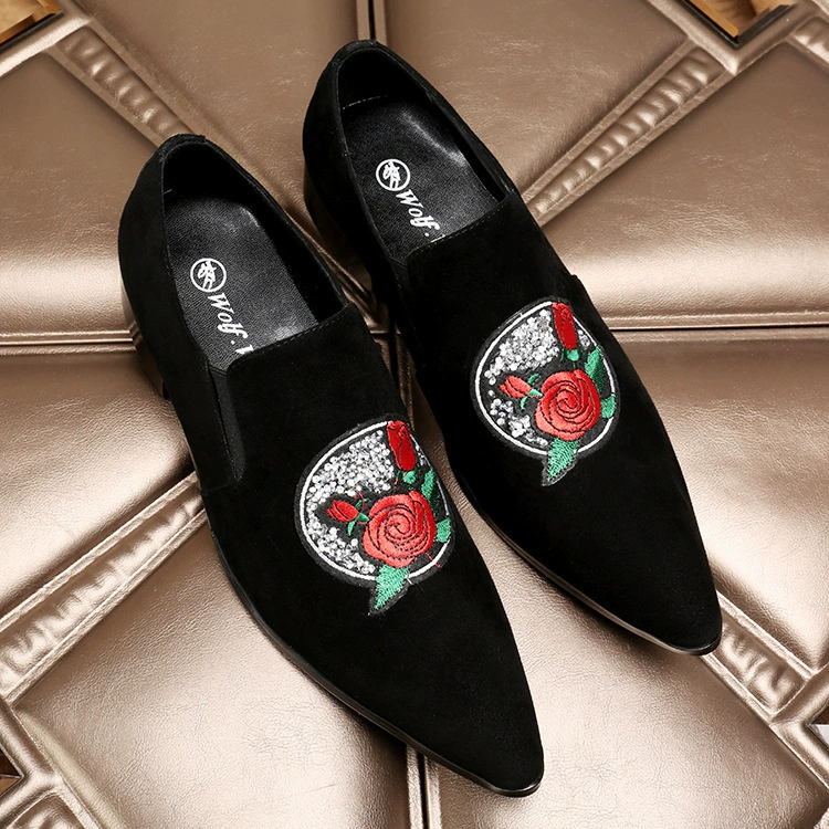 Персонализированные Внешнеторговые мужские кожаные туфли с вышивкой без шнуровки, бренд британской натуральной кожи, повседневные мужские туфли без шнуровки, персонализированные ленивые туфли