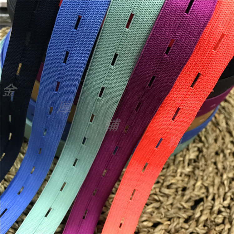 现货直供藏青色1.5CM-2CM扣眼松紧调节松紧 调节扣松紧 纽扣眼