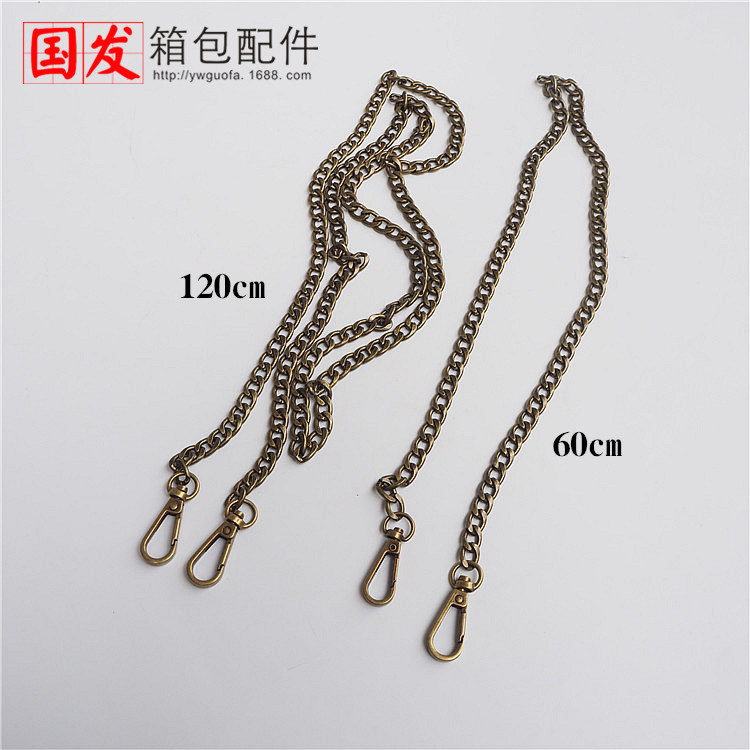120CM cadena plana hebilla larga grande 60CM bronce plata pistola negro oro claro cadena bolsa de cadena DIY